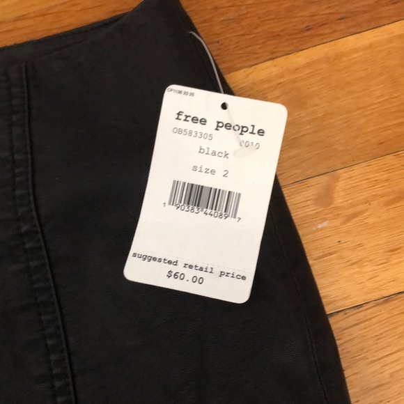 Free People Black Faux Leather Skirt - Picture 2 of 3
